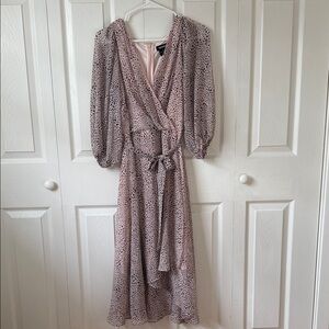 DKNY Pink Long Sleeve Wrap Dress